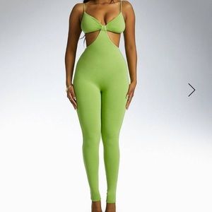 Lime Green Cut Out Jumpsuit